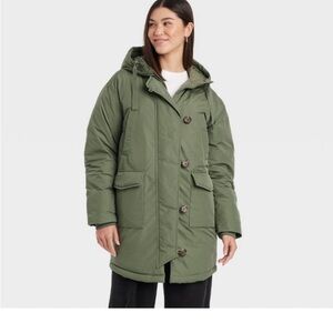Women's Green Hooded Parka